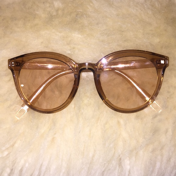 Retro Tan Clear Glasses - Picture 1 of 2